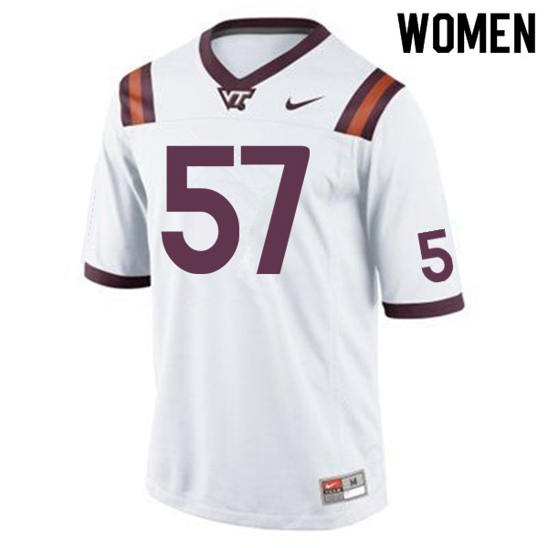 Women #57 John Harris Virginia Tech Hokies College Football Jerseys Sale-Maroon